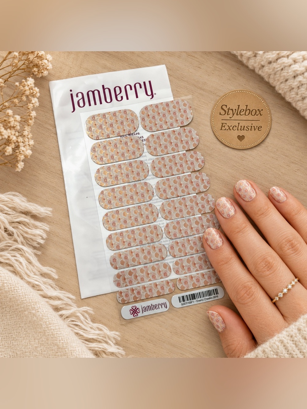 Jamberry Nail Wraps: Cherry Cheeks | Stylebox Exclusive | Buy 3 Get 1 Free